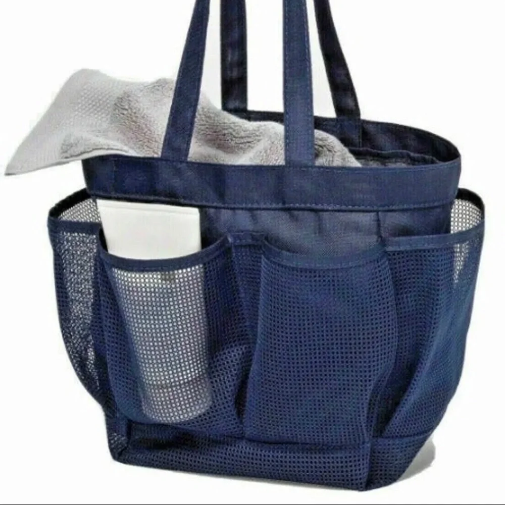 New Room Essentials Navy Blue Shower Caddy Portable Mesh Tote